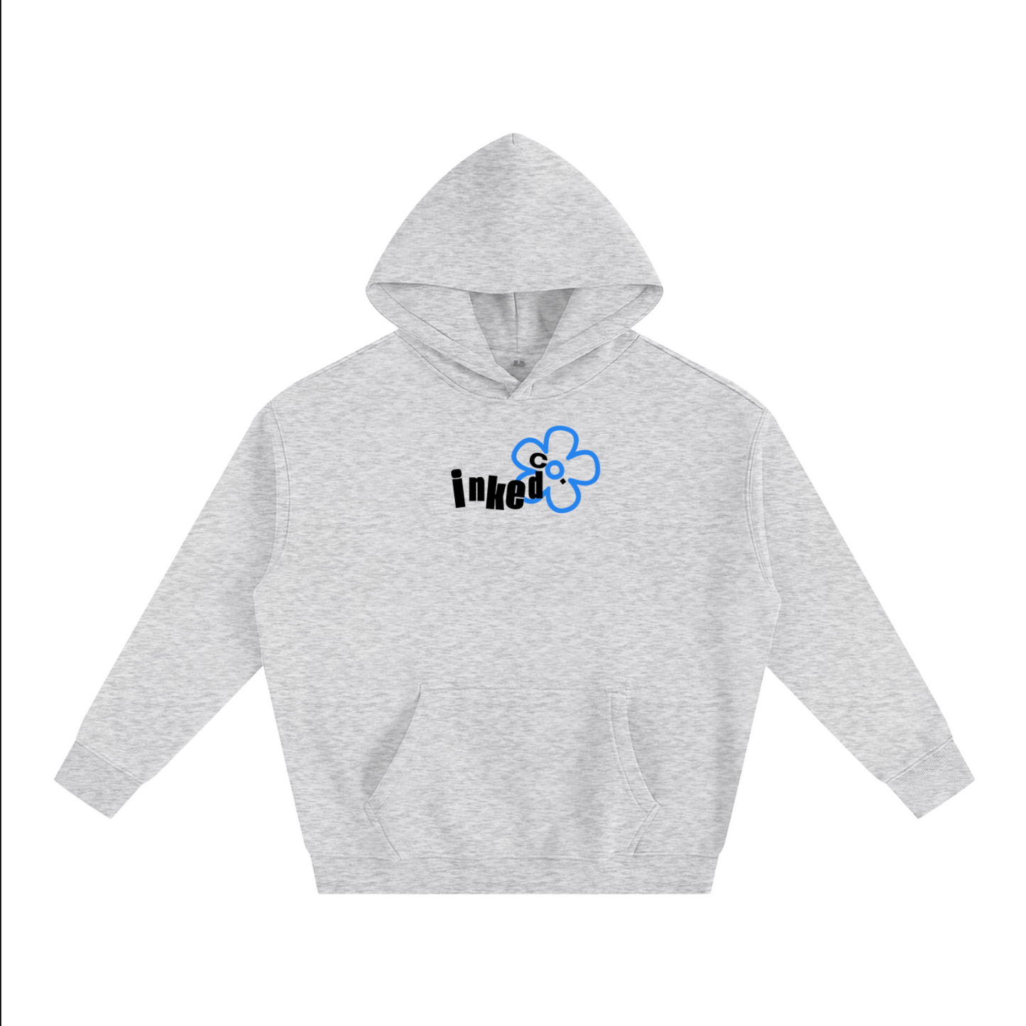 grey oversized flower hoodie